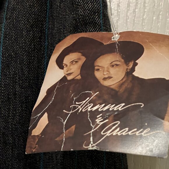 Hanna & Gracie Size 8 Teal/Black Stripe Pants - Picture 12 of 16